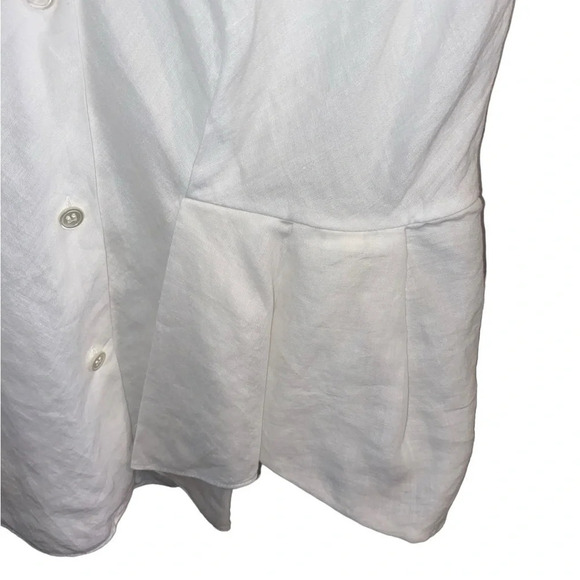 Theory Biaz Sleeveless Ruffled Gauze Blouse in White Silk - Picture 8 of 12